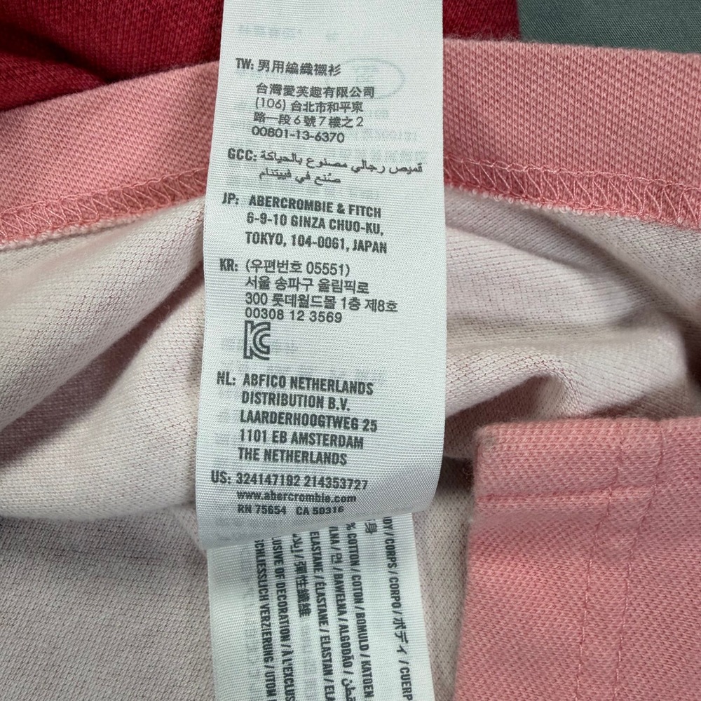 Hollister Epic Flex Polo Shirt Mens XL Blue Pink Ombre Stretch Short Sleeve - Picture 6 of 9